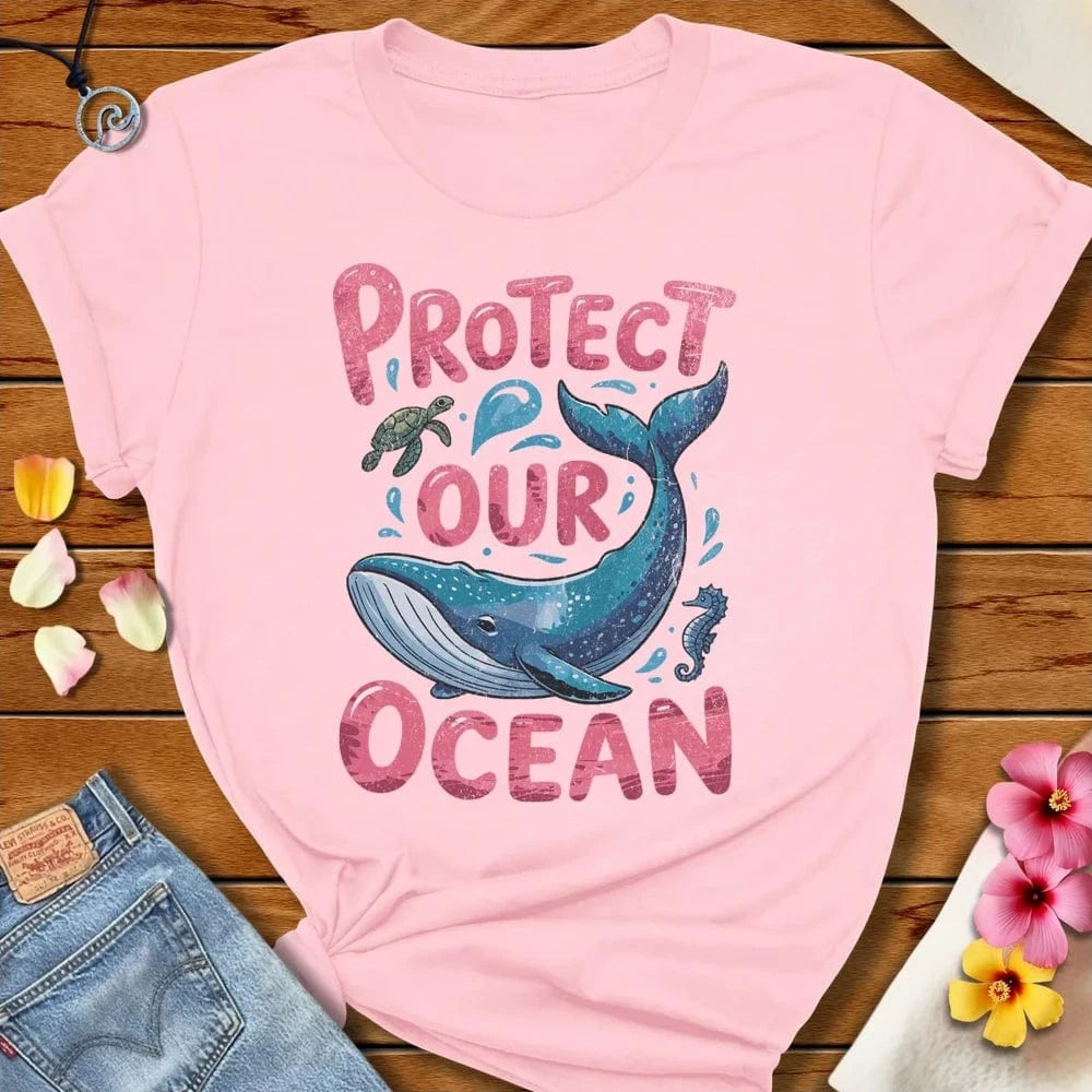 Protect Our Ocean Tee Soft Pink by Salty By Choice™ We love the beach ocean and anything around water.