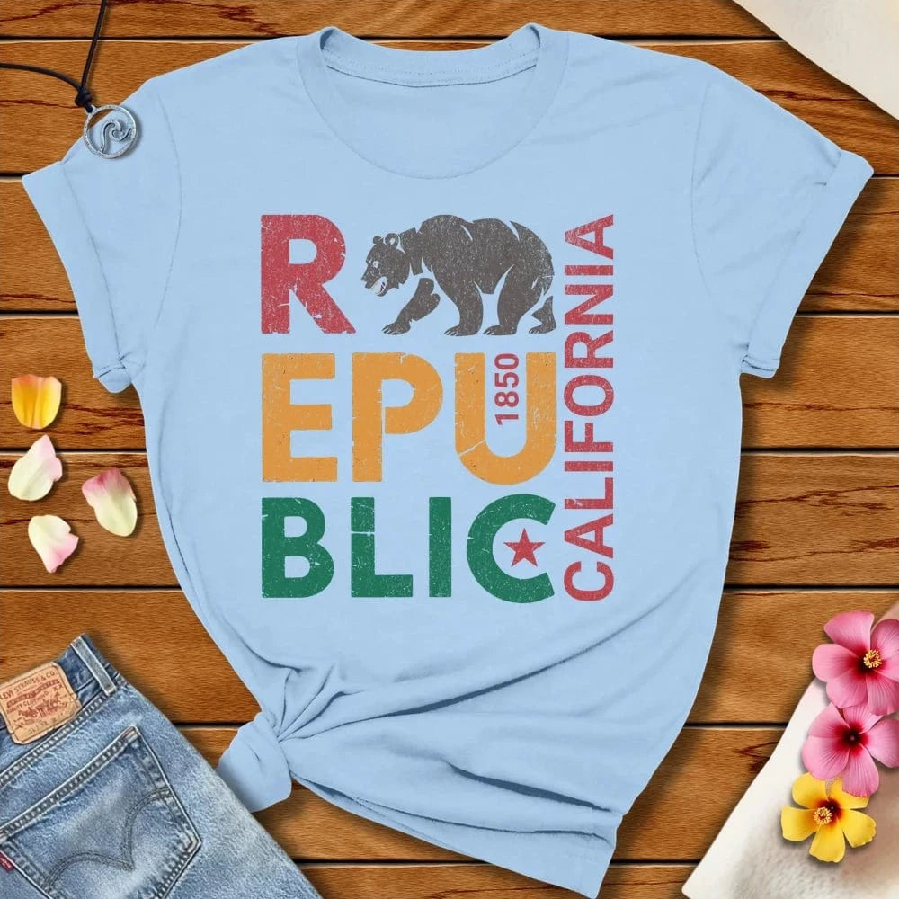 Republic 1850 Tee Baby Blue by Salty By Choice® We love the beach ocean and anything around water.