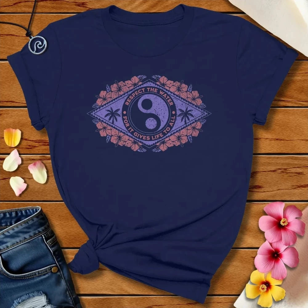 Respect The Water Tee Navy by Salty By Choice® We love the beach ocean and anything around water.