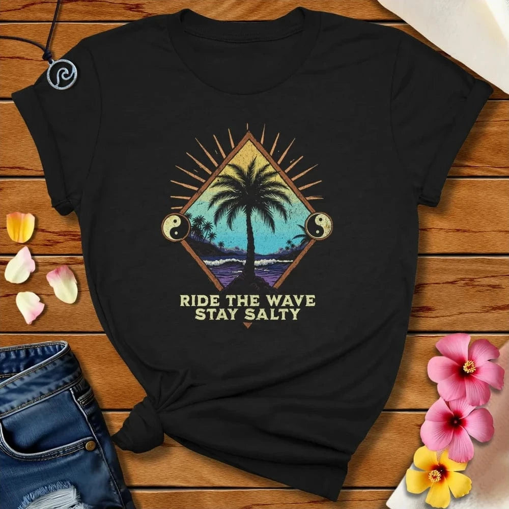 Ride The Wave Tee Black by Salty By Choice® We love the beach ocean and anything around water.