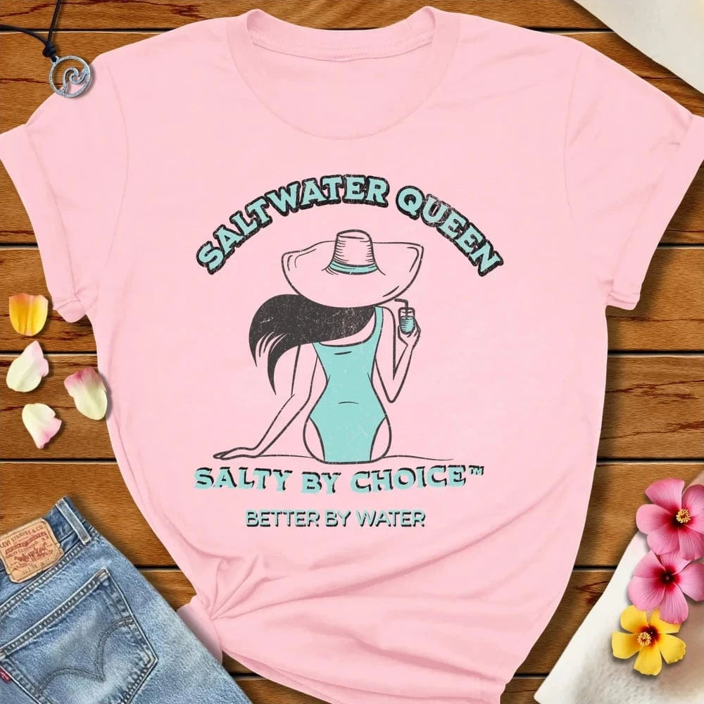 Saltwater Queen Tee Soft Pink by Salty By Choice® We love the beach ocean and anything around water.