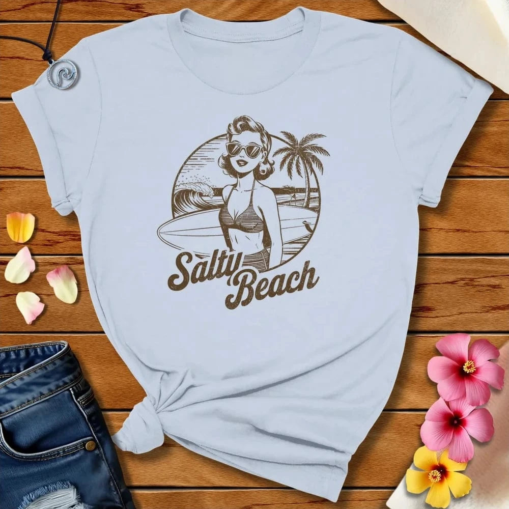 Salty Beach Tee Light Blue by Salty By Choice™ We love the beach ocean and anything around water.