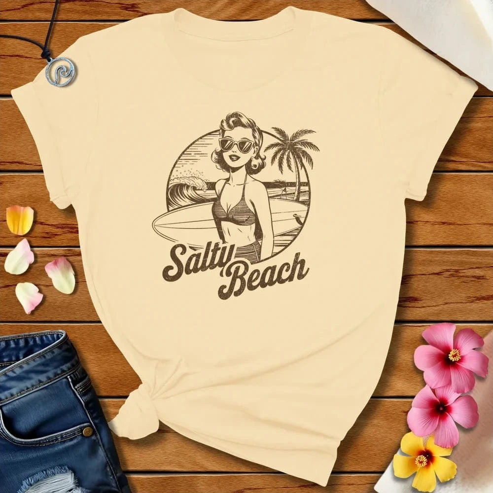 Salty Beach Tee Soft Cream by Salty By Choice™ We love the beach ocean and anything around water.