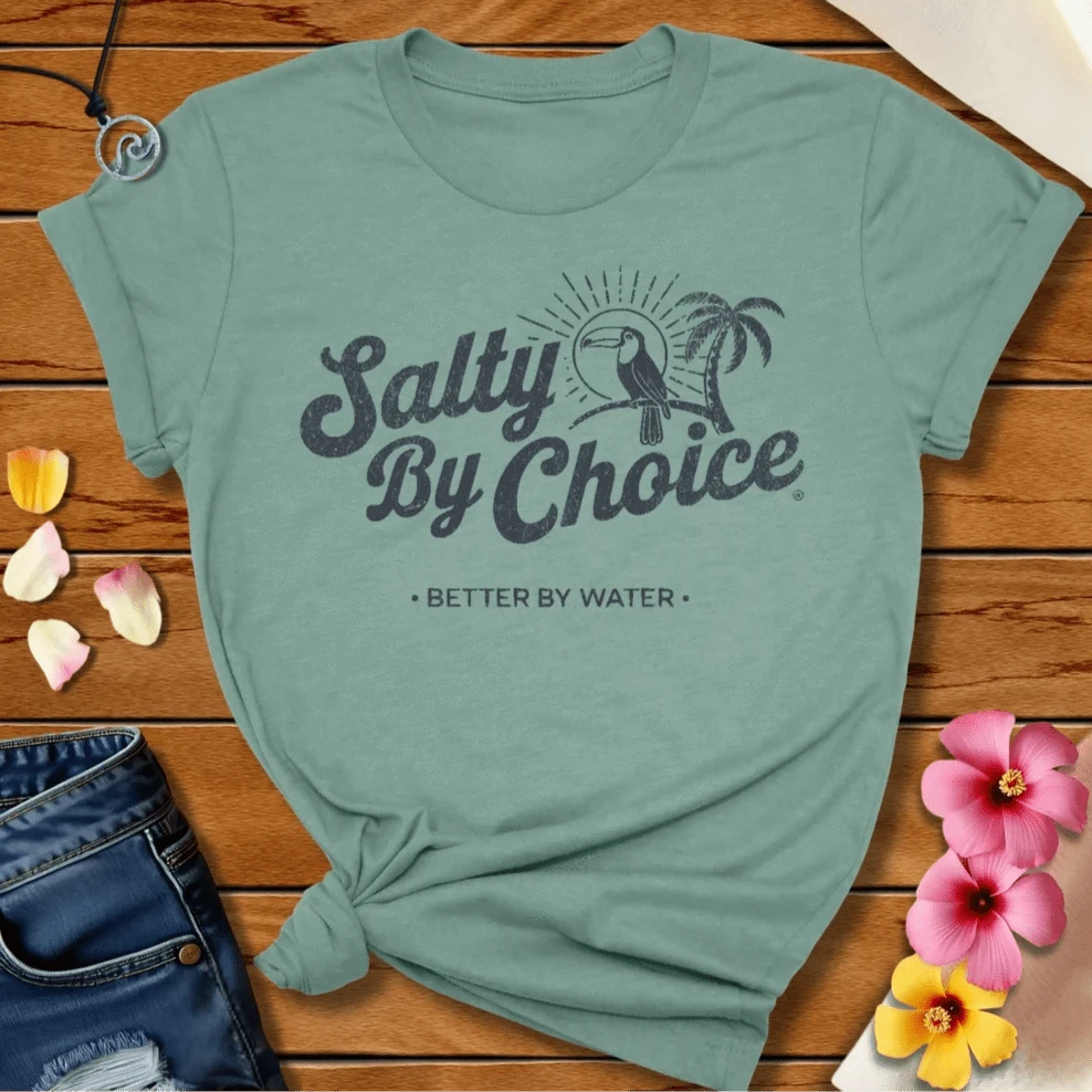Salty Bird Tee Heather Prism Dusty Blue by Salty By Choice® We love the beach ocean and anything around water.