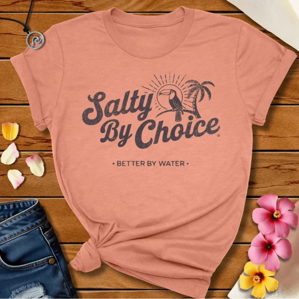 Salty Bird Tee Heather Prism Sunset by Salty By Choice® We love the beach ocean and anything around water.