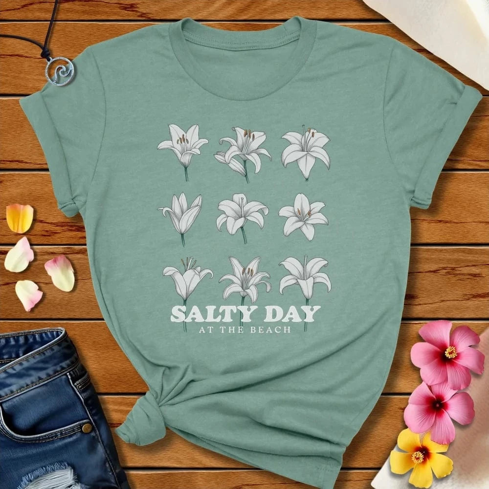 Salty Day Tee Heather Prism Dusty Blue by Salty By Choice® We love the beach ocean and anything around water.