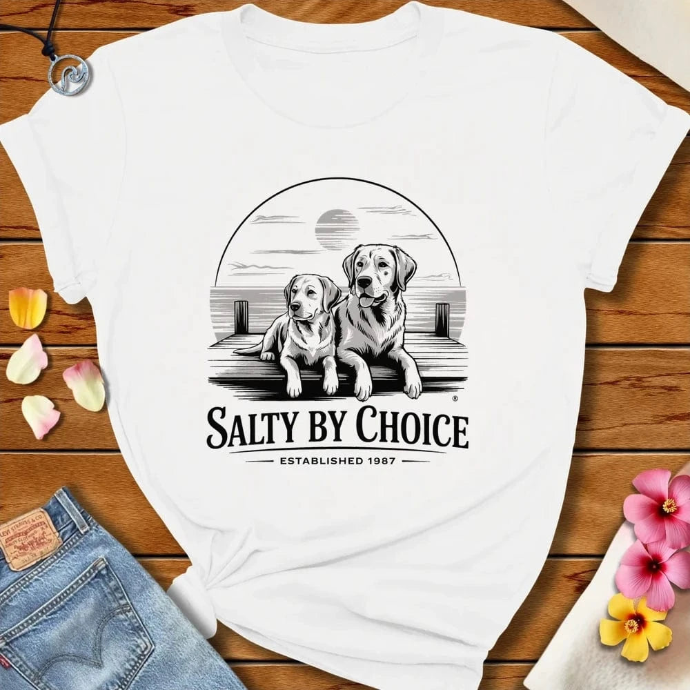 Salty Dogs Tee White by Salty By Choice™ We love the beach ocean and anything around water.