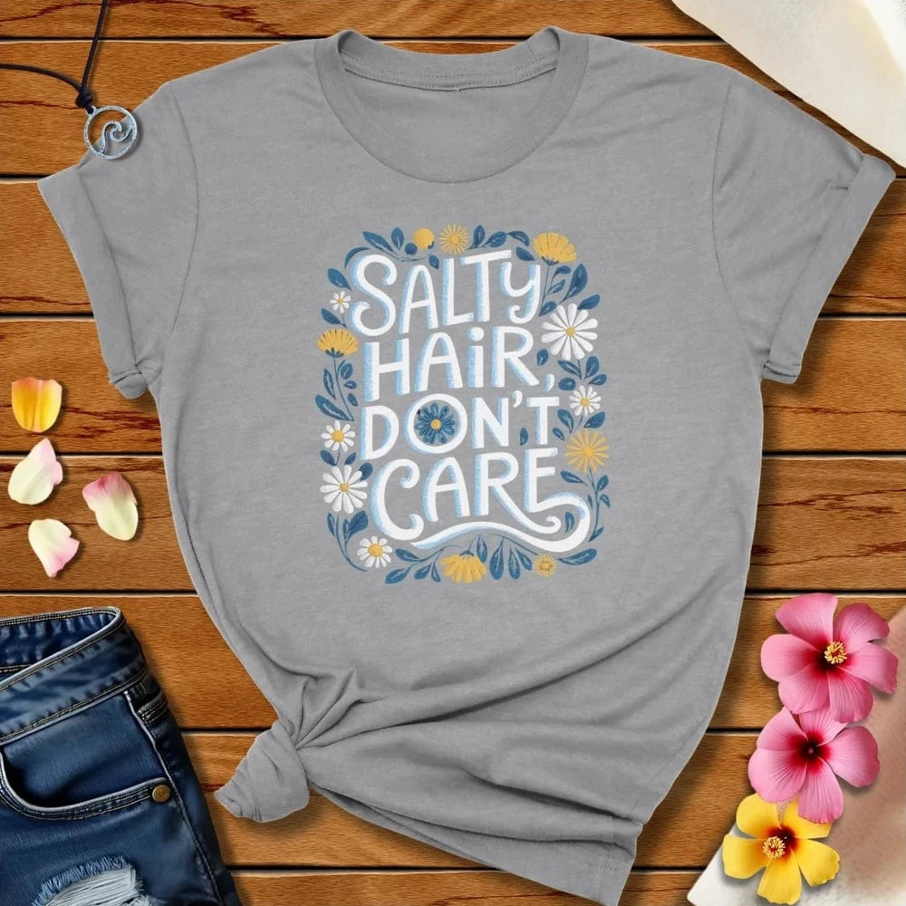 Salty Flowers Tee Athletic Heather by Salty By Choice® We love the beach ocean and anything around water.
