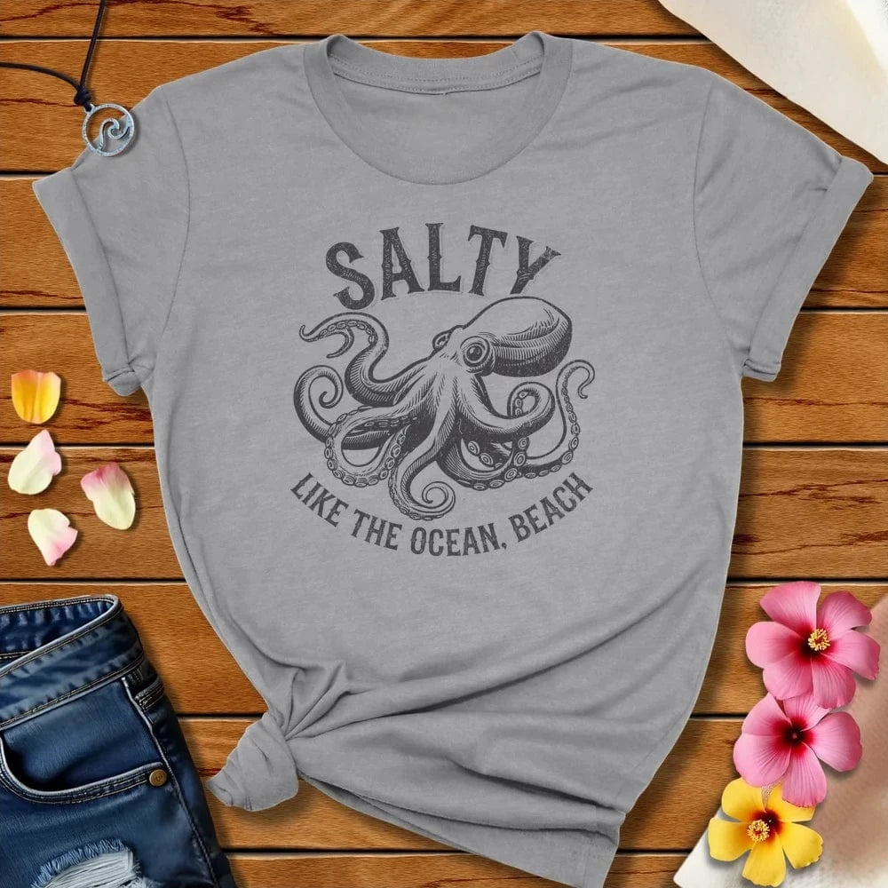 Salty Octopus Tee Athletic Heather by Salty By Choice™ We love the beach ocean and anything around water.