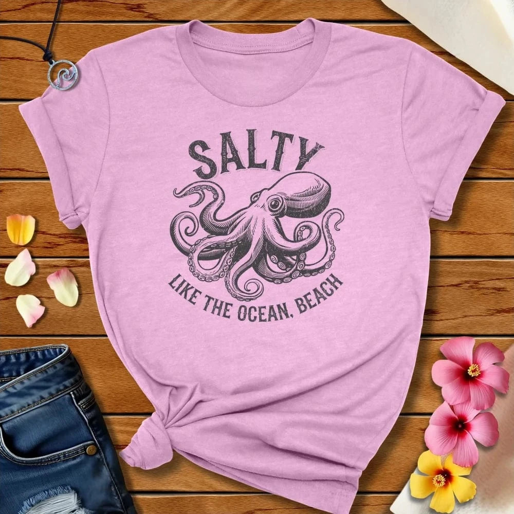 Salty Octopus Tee Heather Prism Lilac by Salty By Choice™ We love the beach ocean and anything around water.