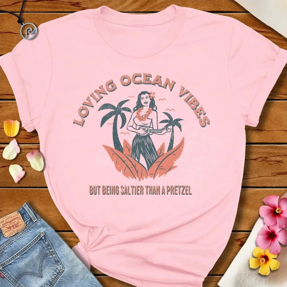 Salty Pretzel Tee Soft Pink by Salty By Choice™ We love the beach ocean and anything around water.