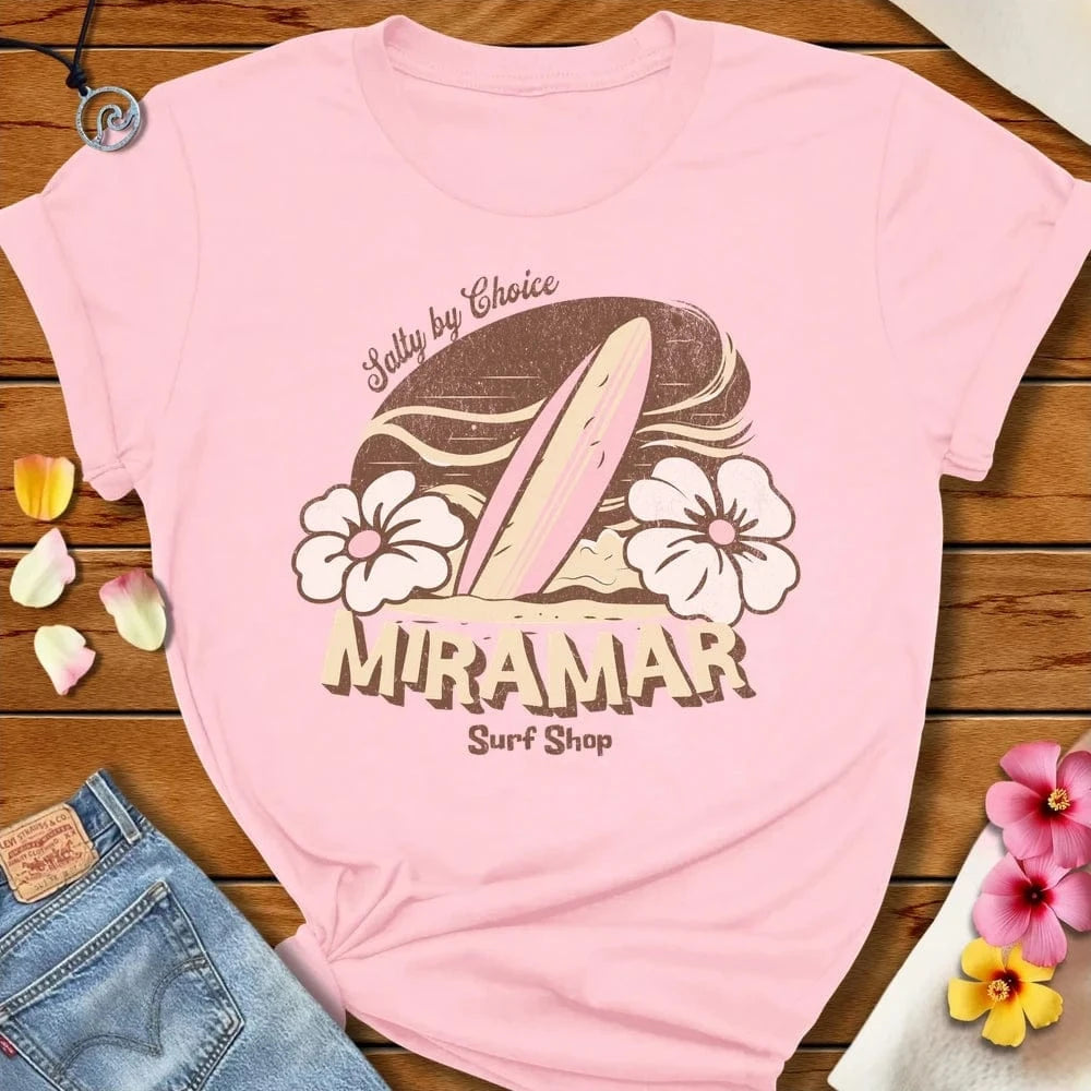 Salty Surf Shop Tee Soft Pink by Salty By Choice™ We love the beach ocean and anything around water.