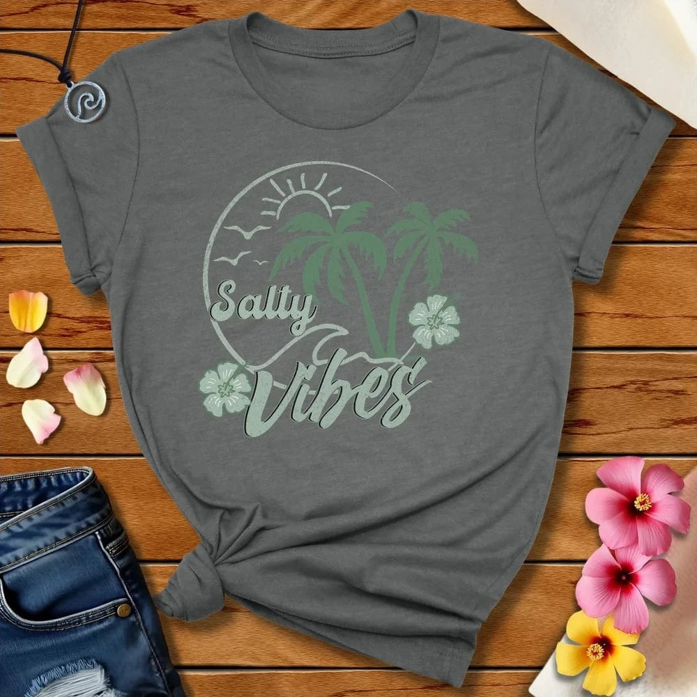 Salty Vibe Tee Deep Heather by Salty By Choice® We love the beach ocean and anything around water.