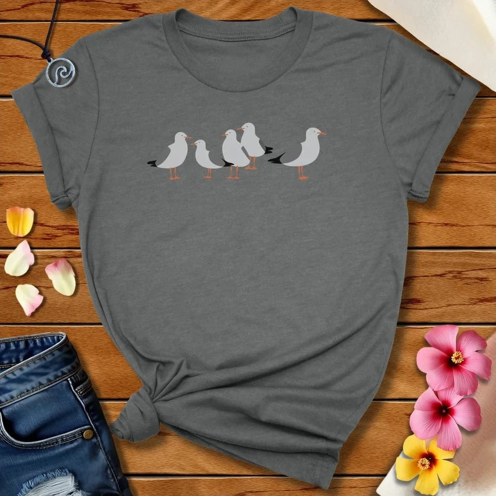 Seagulls Standing Tee Deep Heather by Salty By Choice™ We love the beach ocean and anything around water.