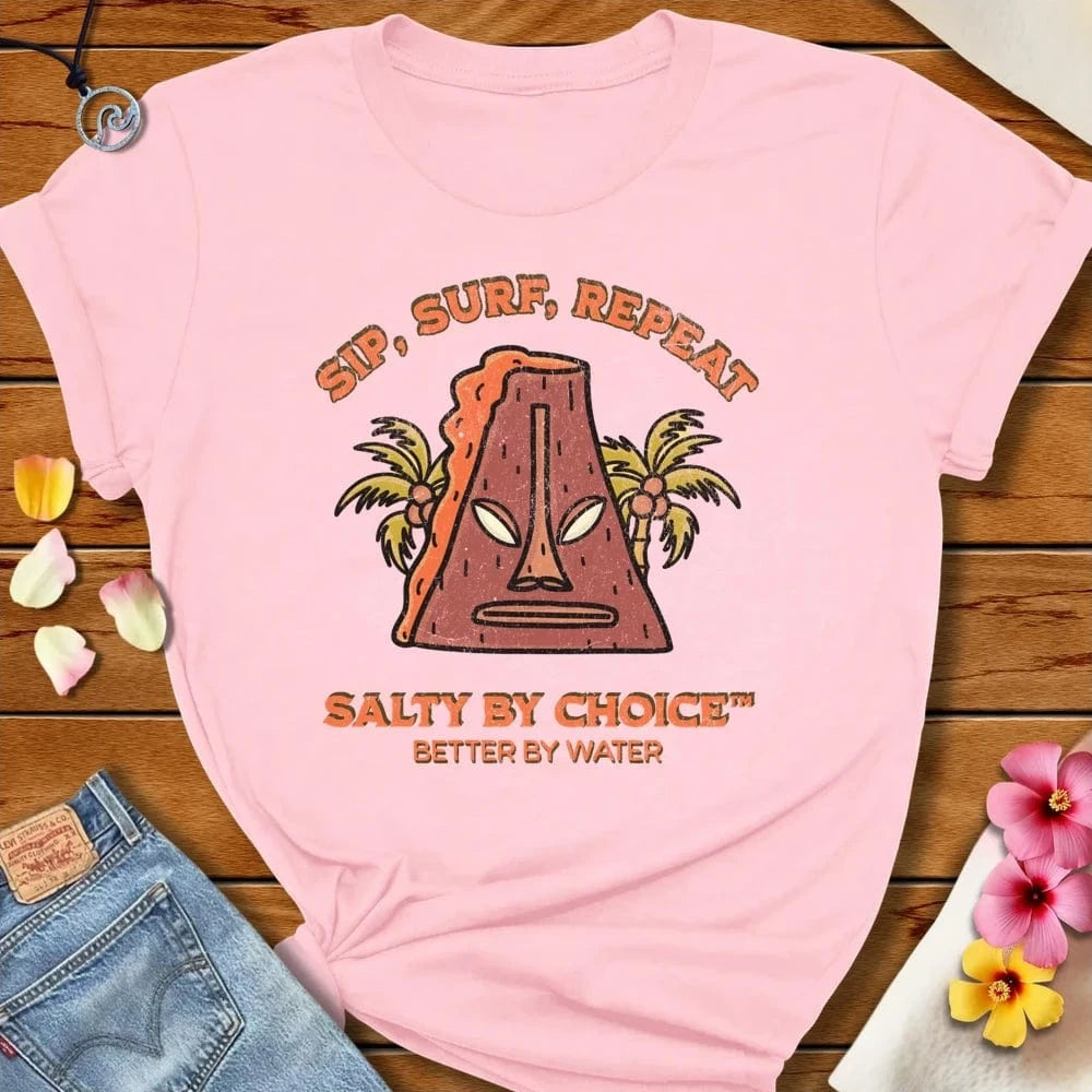 Sip Surf Repeat Tee Soft Pink by Salty By Choice™ We love the beach ocean and anything around water.