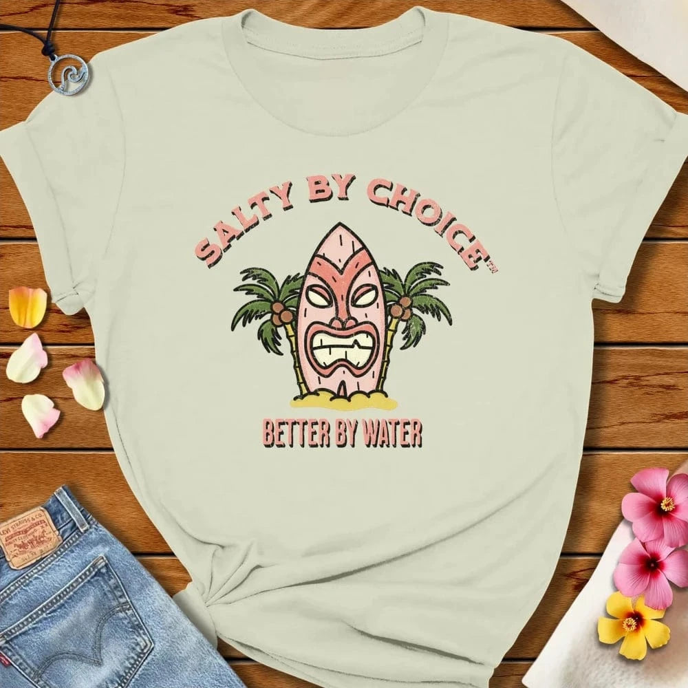 Smiling Tiki Surf Tee Citron by Salty By Choice™ We love the beach ocean and anything around water.