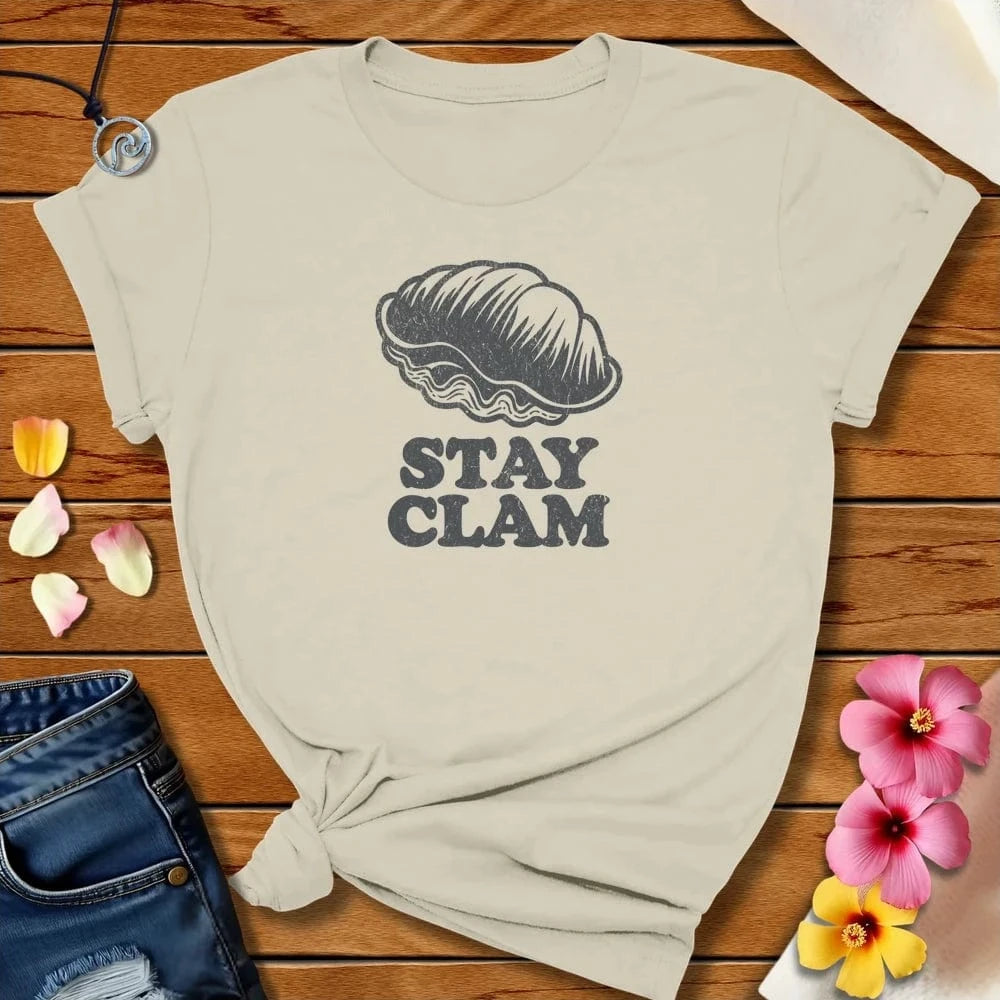 Stay Clam Tee Natural by Salty By Choice™ We love the beach ocean and anything around water.