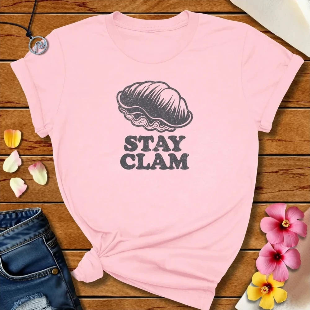 Stay Clam Tee Soft Pink by Salty By Choice™ We love the beach ocean and anything around water.