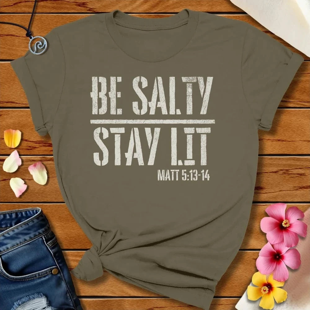 Stay Lit Tee Military Green by Salty By Choice® We love the beach ocean and anything around water.
