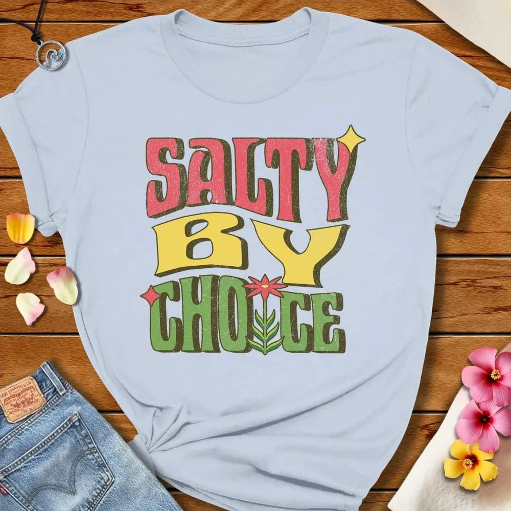 Stay Wild Flower Child Tee Light Blue by Salty By Choice® We love the beach ocean and anything around water.