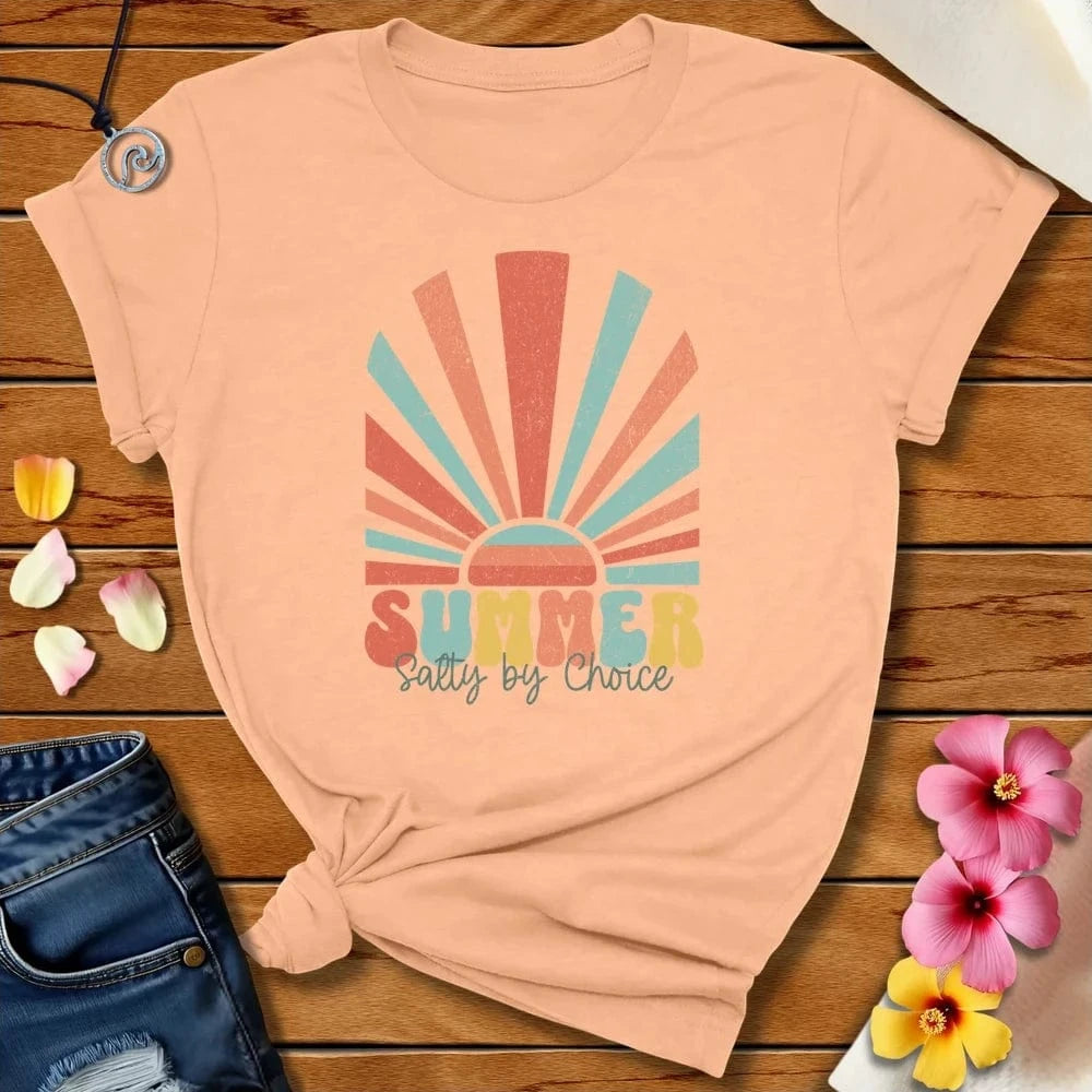 Summer Salty Tee Peach by Salty By Choice® We love the beach ocean and anything around water.