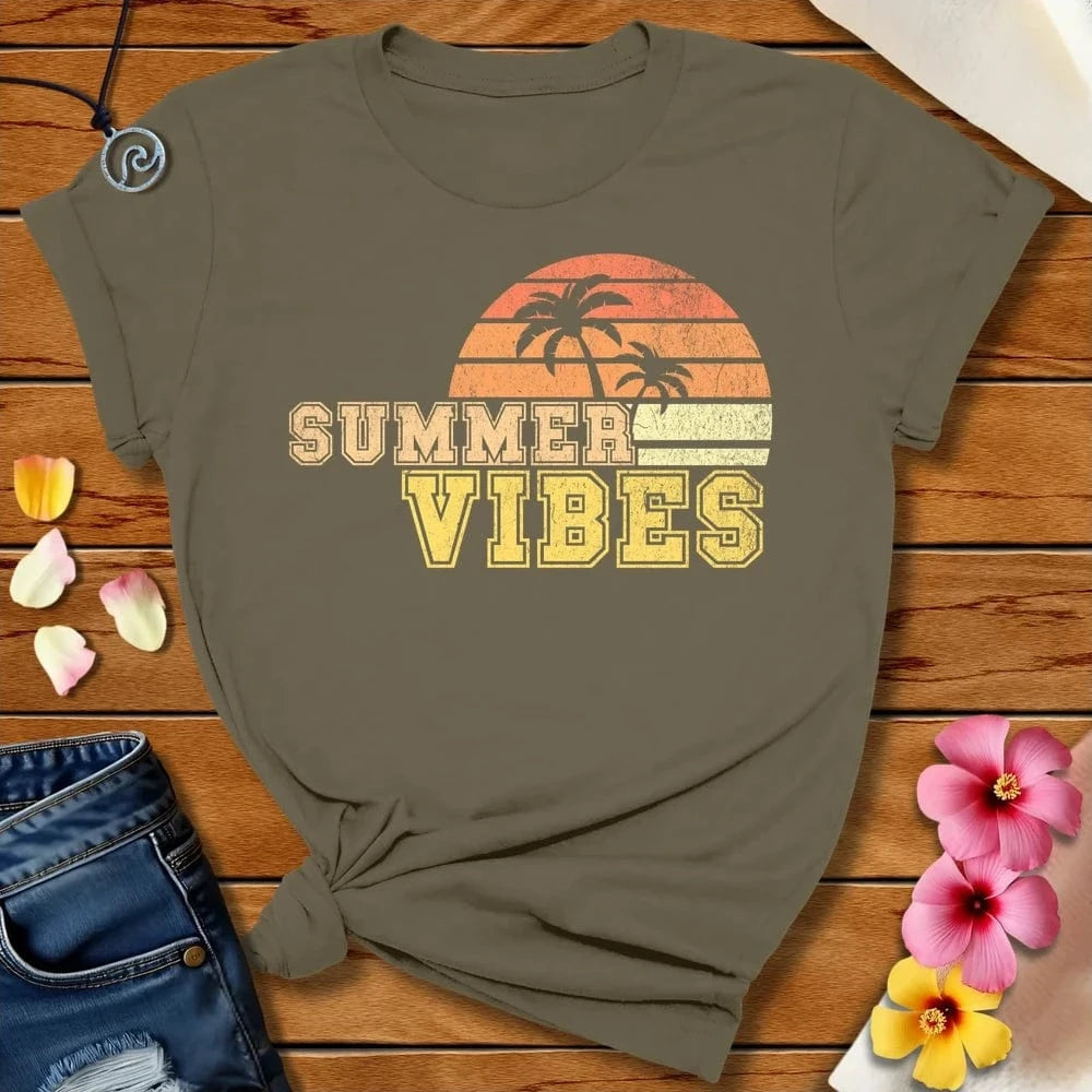 Summer Vibes Tee Army by Salty By Choice® We love the beach ocean and anything around water.