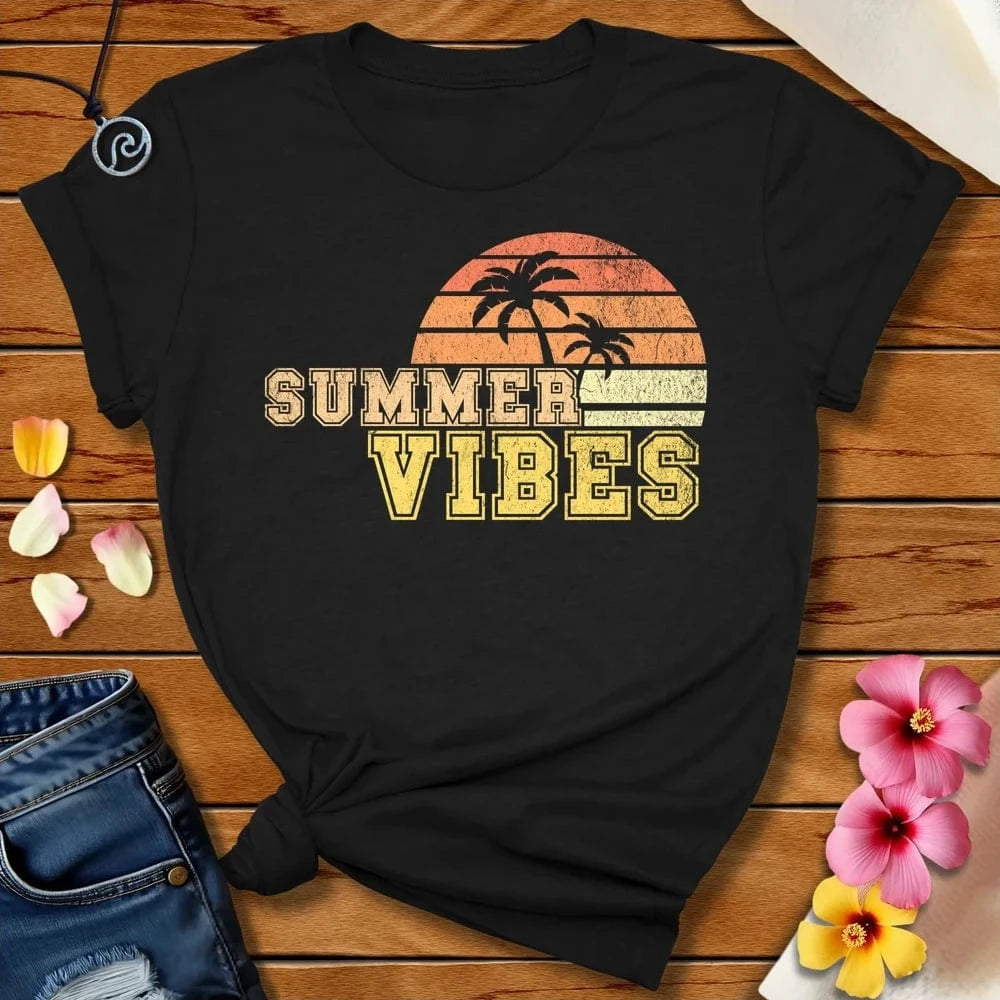 Summer Vibes Tee Black by Salty By Choice® We love the beach ocean and anything around water.