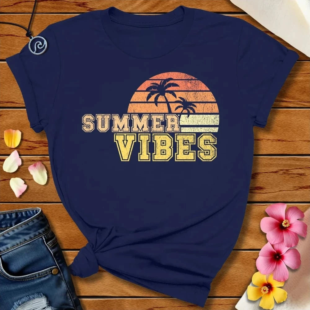 Summer Vibes Tee Navy by Salty By Choice® We love the beach ocean and anything around water.