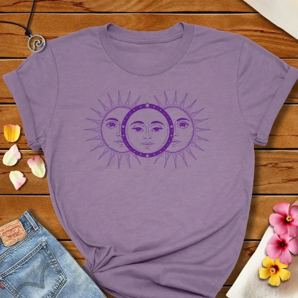 Sun And Moon Tee Heather Purple by Salty By Choice® We love the beach ocean and anything around water.