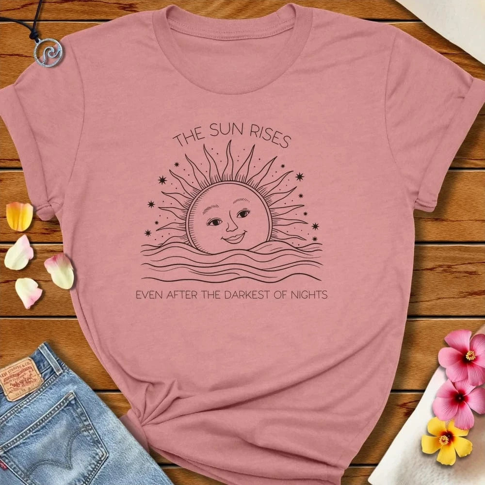 Sun Rises Tee Heather Mauve by Salty By Choice® We love the beach ocean and anything around water.
