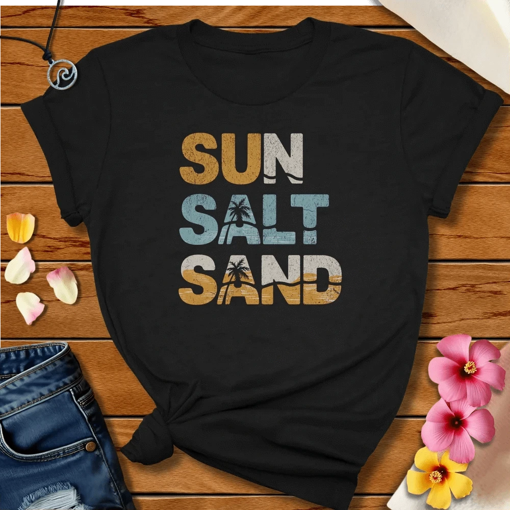 Sun Salt Sand Tee Black Heather by Salty By Choice™ We love the beach ocean and anything around water.