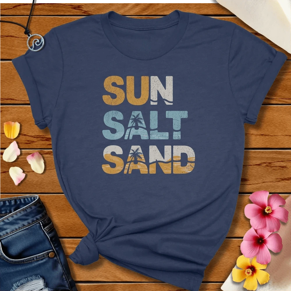 Sun Salt Sand Tee Heather Navy by Salty By Choice™ We love the beach ocean and anything around water.