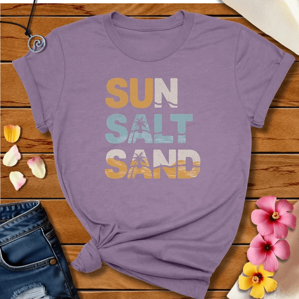 Sun Salt Sand Tee Heather Purple by Salty By Choice™ We love the beach ocean and anything around water.