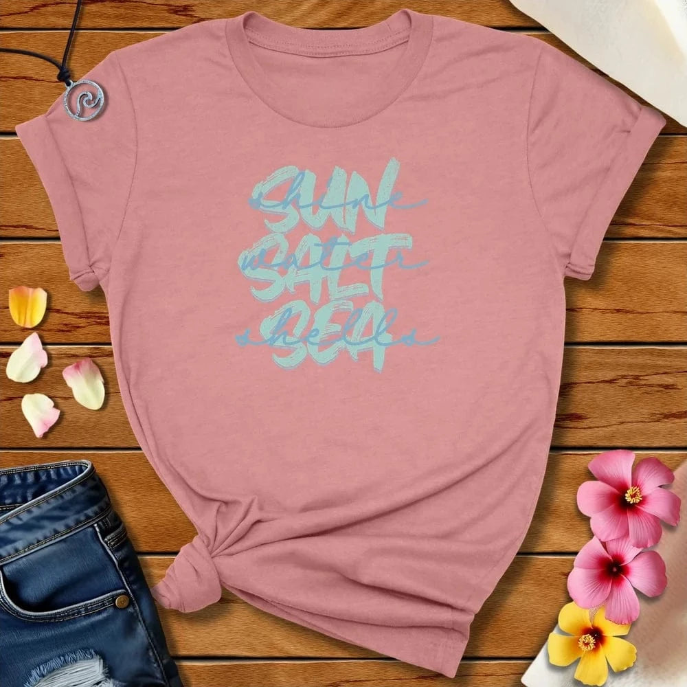 Sun Salt Sea Tee Heather Mauve by Salty By Choice® We love the beach ocean and anything around water.