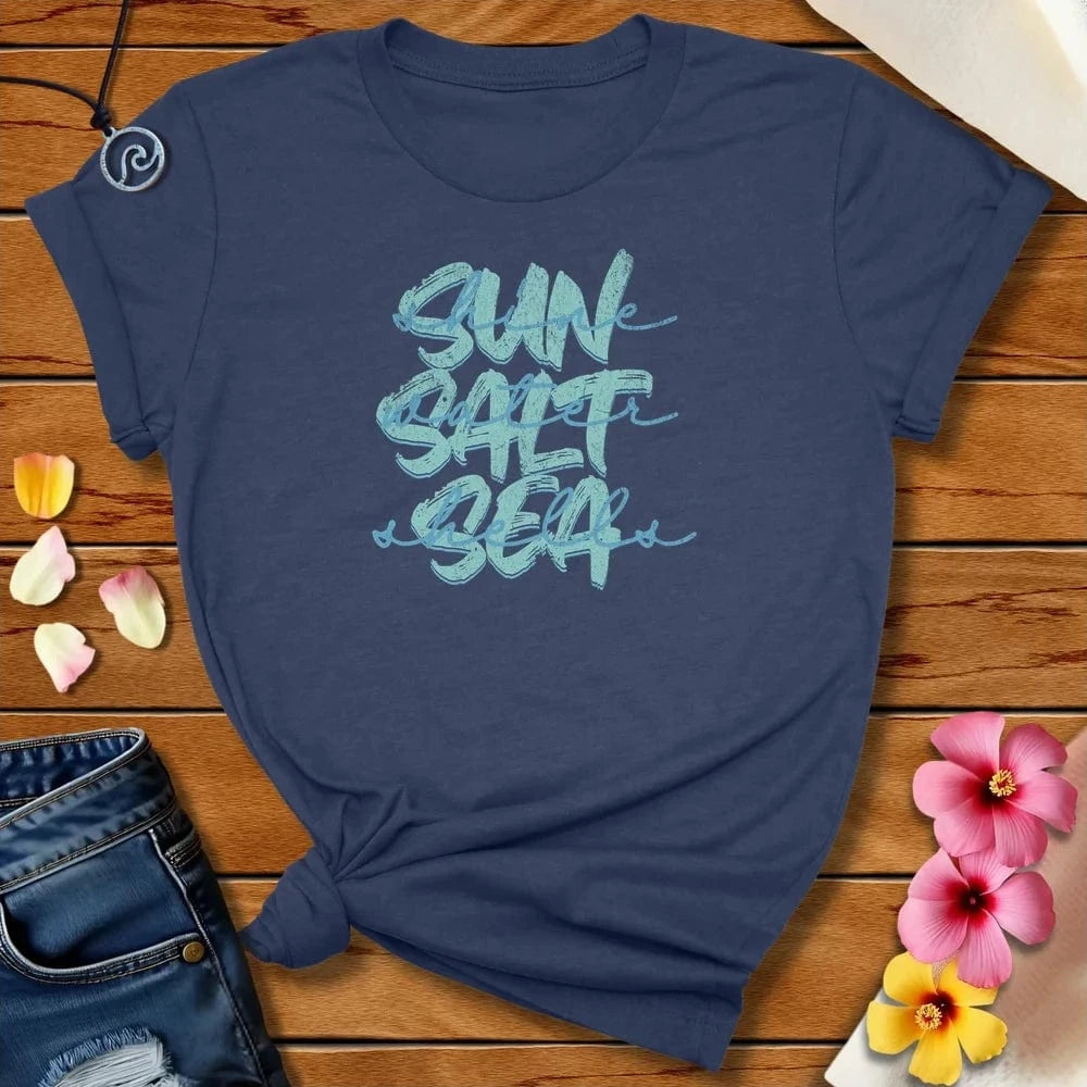 Sun Salt Sea Tee Heather Navy by Salty By Choice® We love the beach ocean and anything around water.