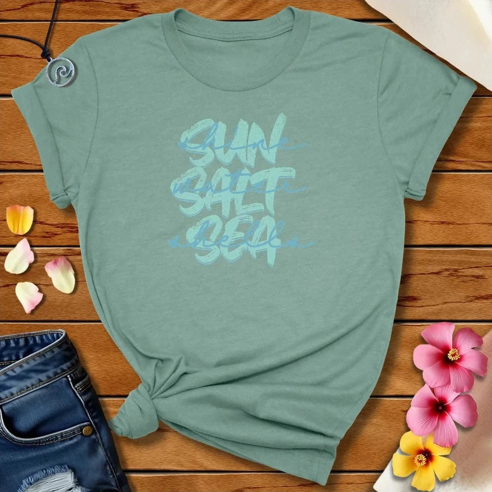 Sun Salt Sea Tee Heather Prism Dusty Blue by Salty By Choice® We love the beach ocean and anything around water.