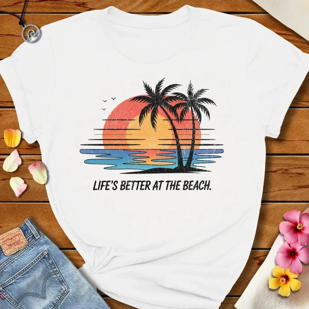 Sunset Beach Tee White by Salty By Choice™ We love the beach ocean and anything around water.