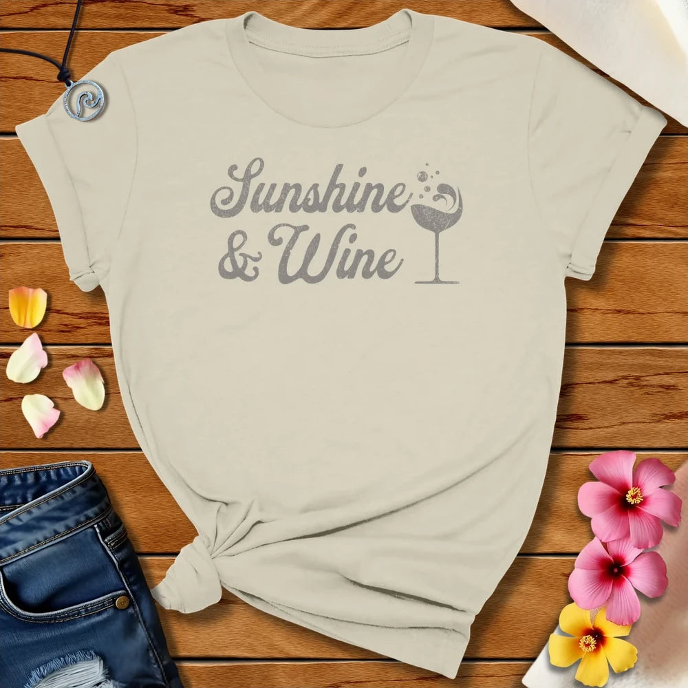 Sunshine And Wine Tee Natural by Salty By Choice™ We love the ocean and Christian apparel