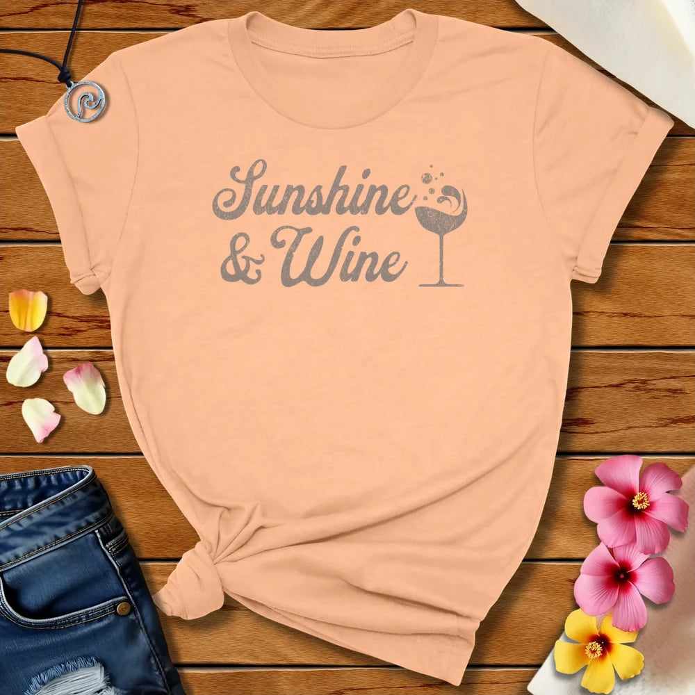 Sunshine And Wine Tee Peach by Salty By Choice™ We love the ocean and Christian apparel