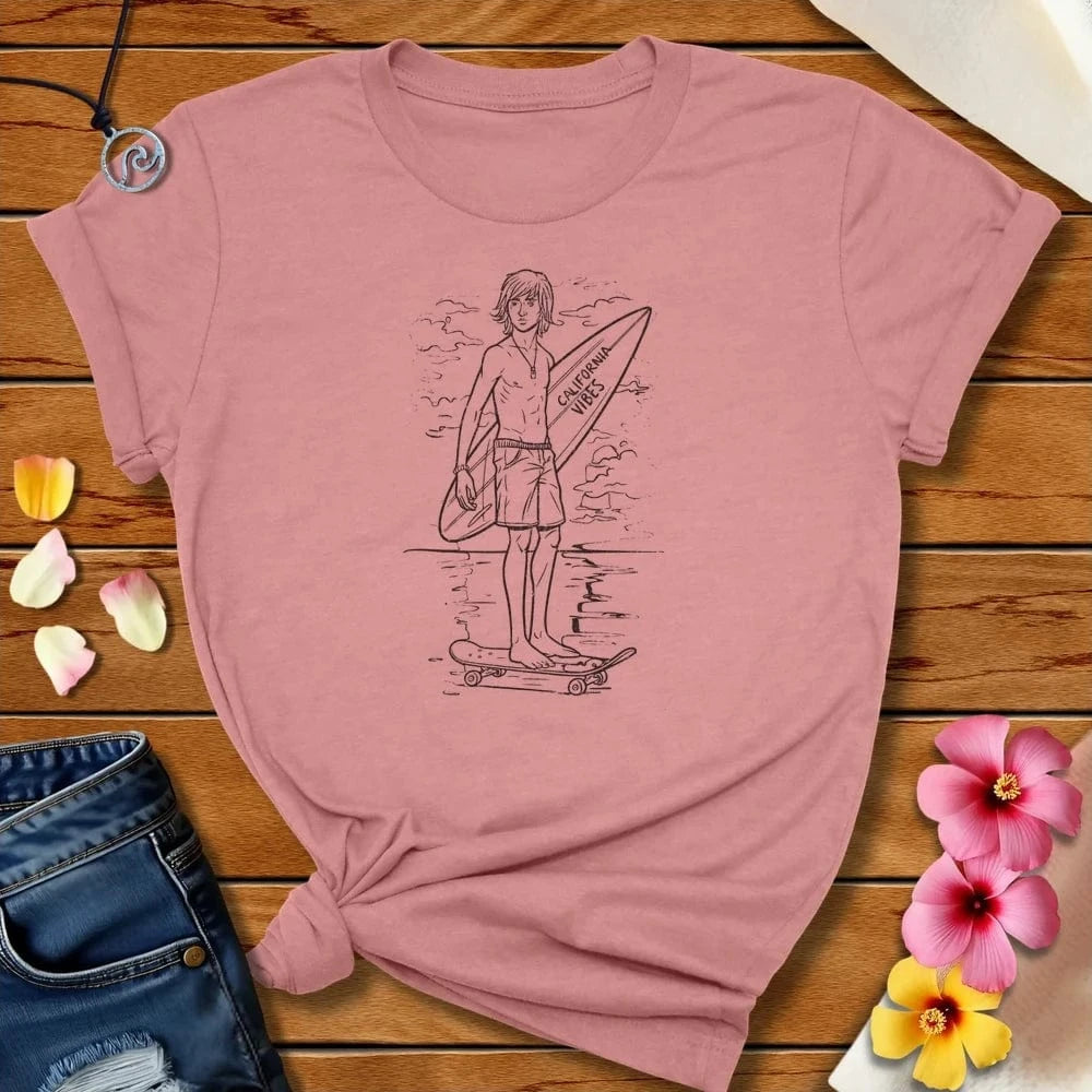 Surfer Guy Tee Heather Mauve by Salty By Choice® We love the beach ocean and anything around water.