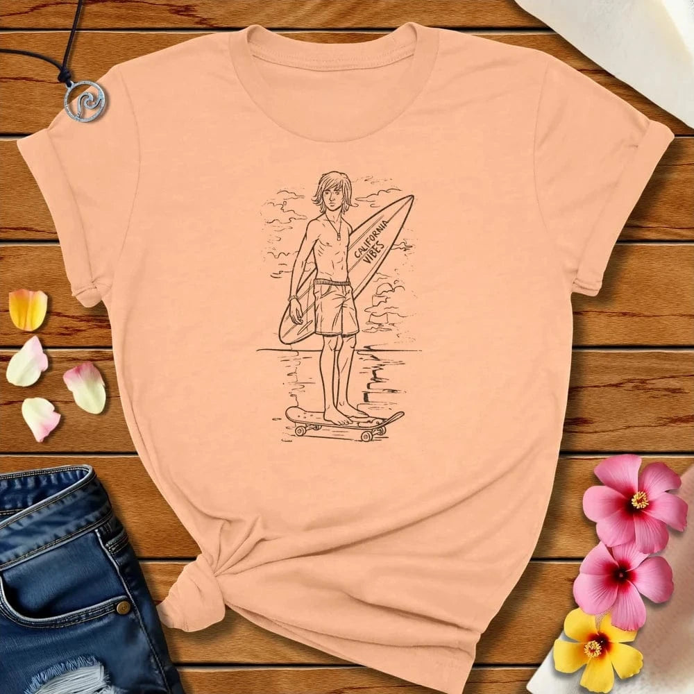 Surfer Guy Tee Heather Peach by Salty By Choice® We love the beach ocean and anything around water.
