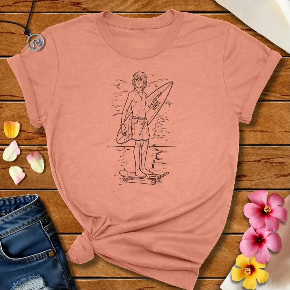 Surfer Guy Tee Heather Prism Sunset by Salty By Choice® We love the beach ocean and anything around water.