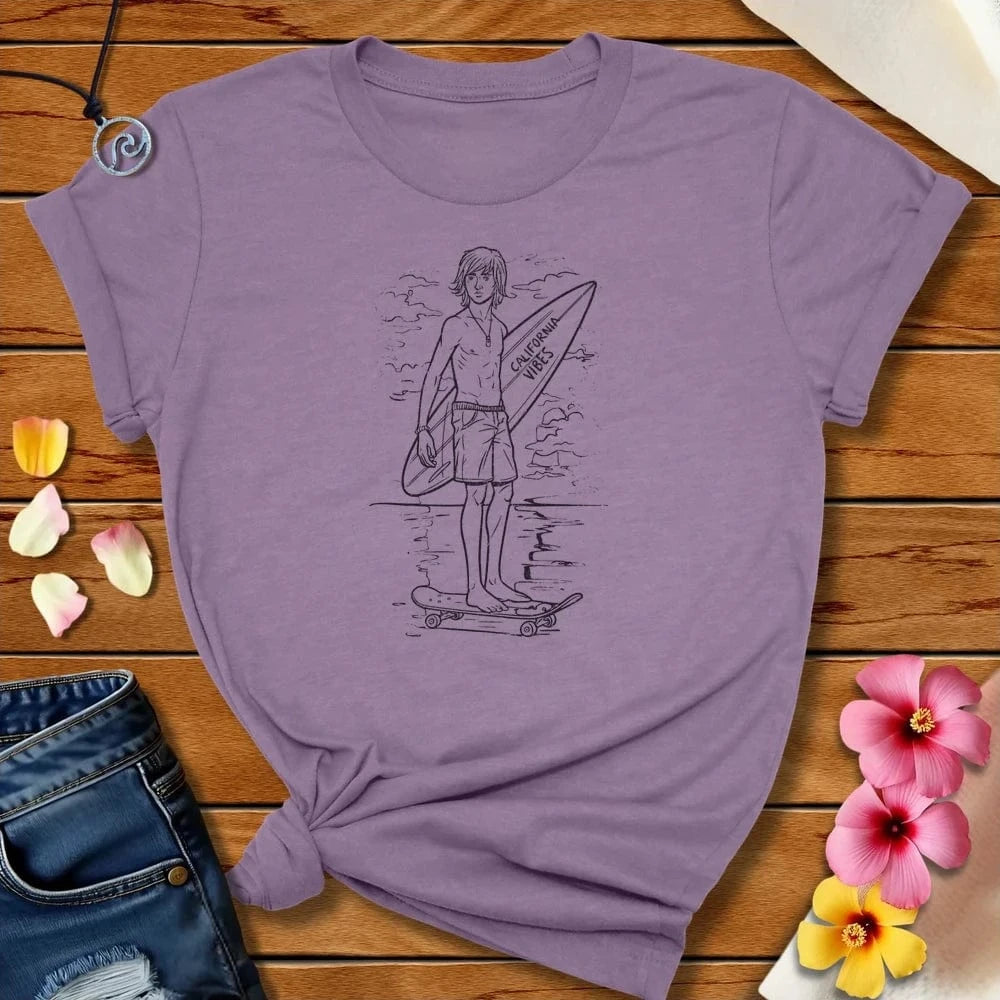 Surfer Guy Tee Heather Purple by Salty By Choice® We love the beach ocean and anything around water.