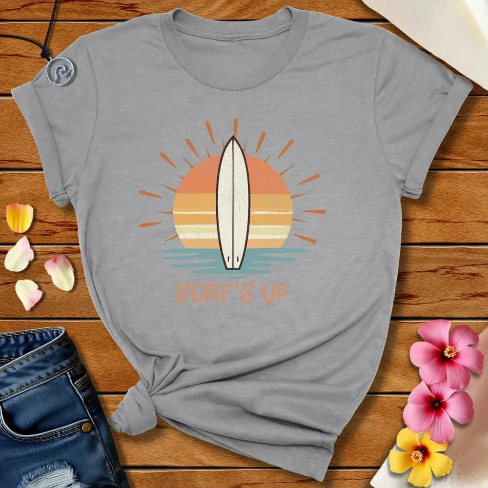 Surfs Up Tee Athletic Heather by Salty By Choice® We love the beach ocean and anything around water.