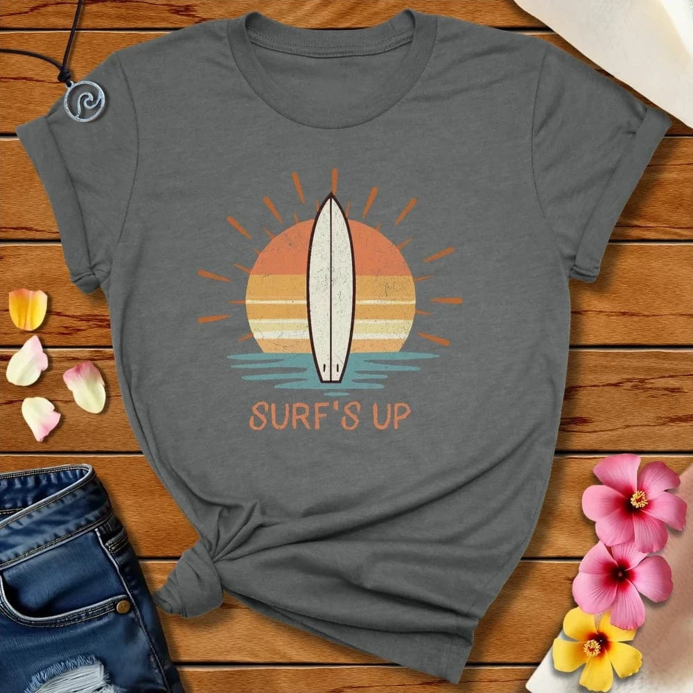 Surfs Up Tee Deep Heather by Salty By Choice® We love the beach ocean and anything around water.