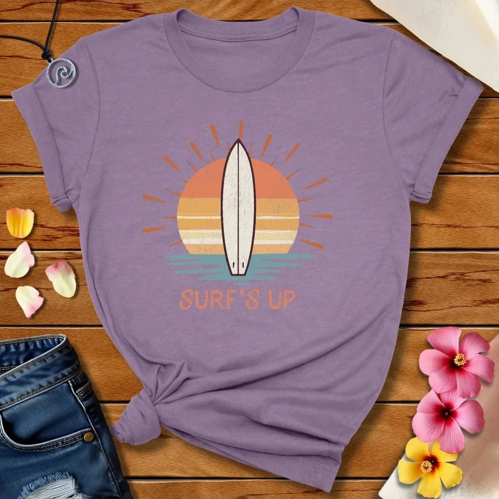 Surfs Up Tee Heather Purple by Salty By Choice® We love the beach ocean and anything around water.