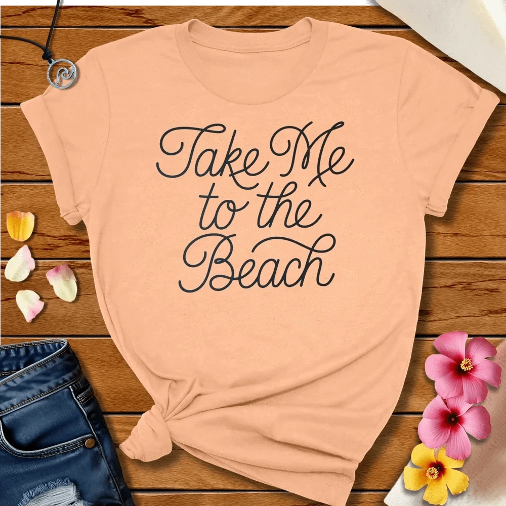Take Me Tee Heather Peach by Salty By Choice™ We love the beach ocean and anything around water.