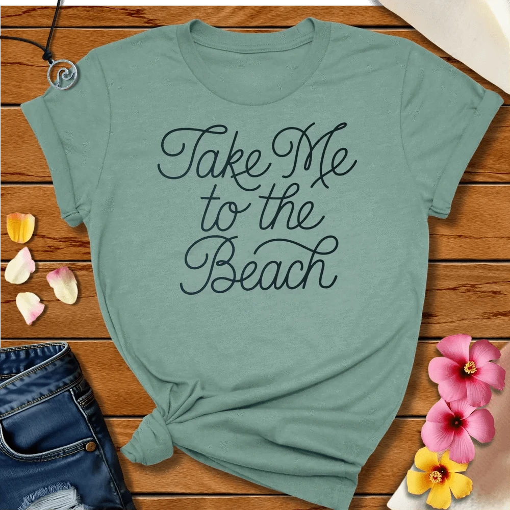 Take Me Tee Heather Prism Dusty Blue by Salty By Choice™ We love the beach ocean and anything around water.
