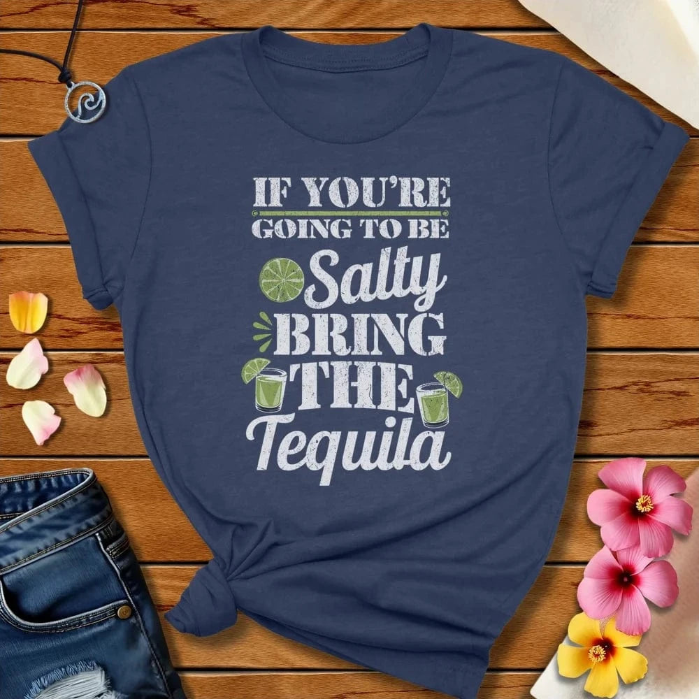Tequila Tee Heather Navy by Salty By Choice™ We love the beach ocean and anything around water.