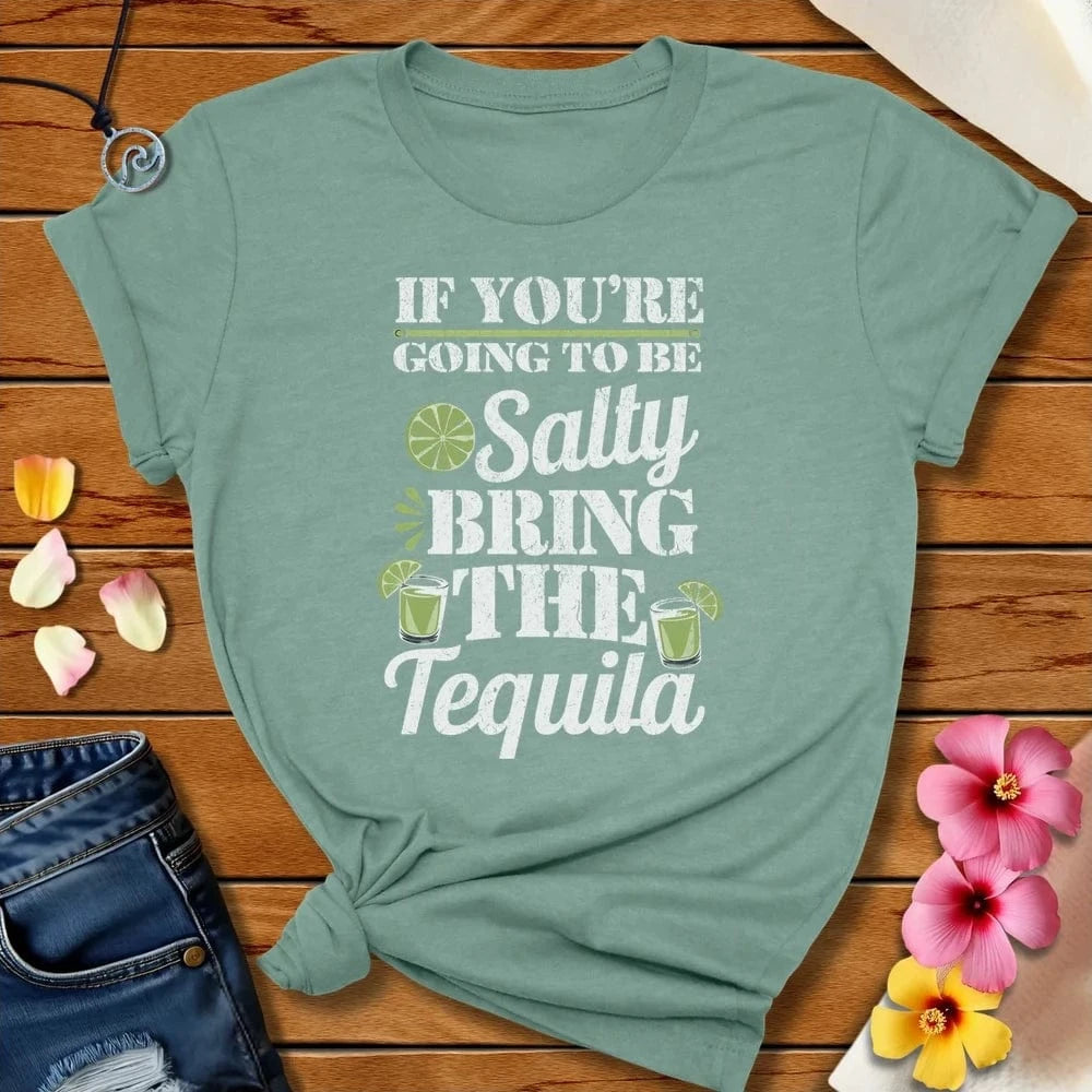 Tequila Tee Heather Prism Dusty Blue by Salty By Choice™ We love the beach ocean and anything around water.